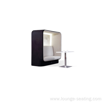 separated private lounge area office meeting pod sofa